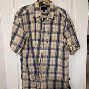 Phat Farm Mens XL Plaid Short Sleeve Button Down Shirt Streetwear